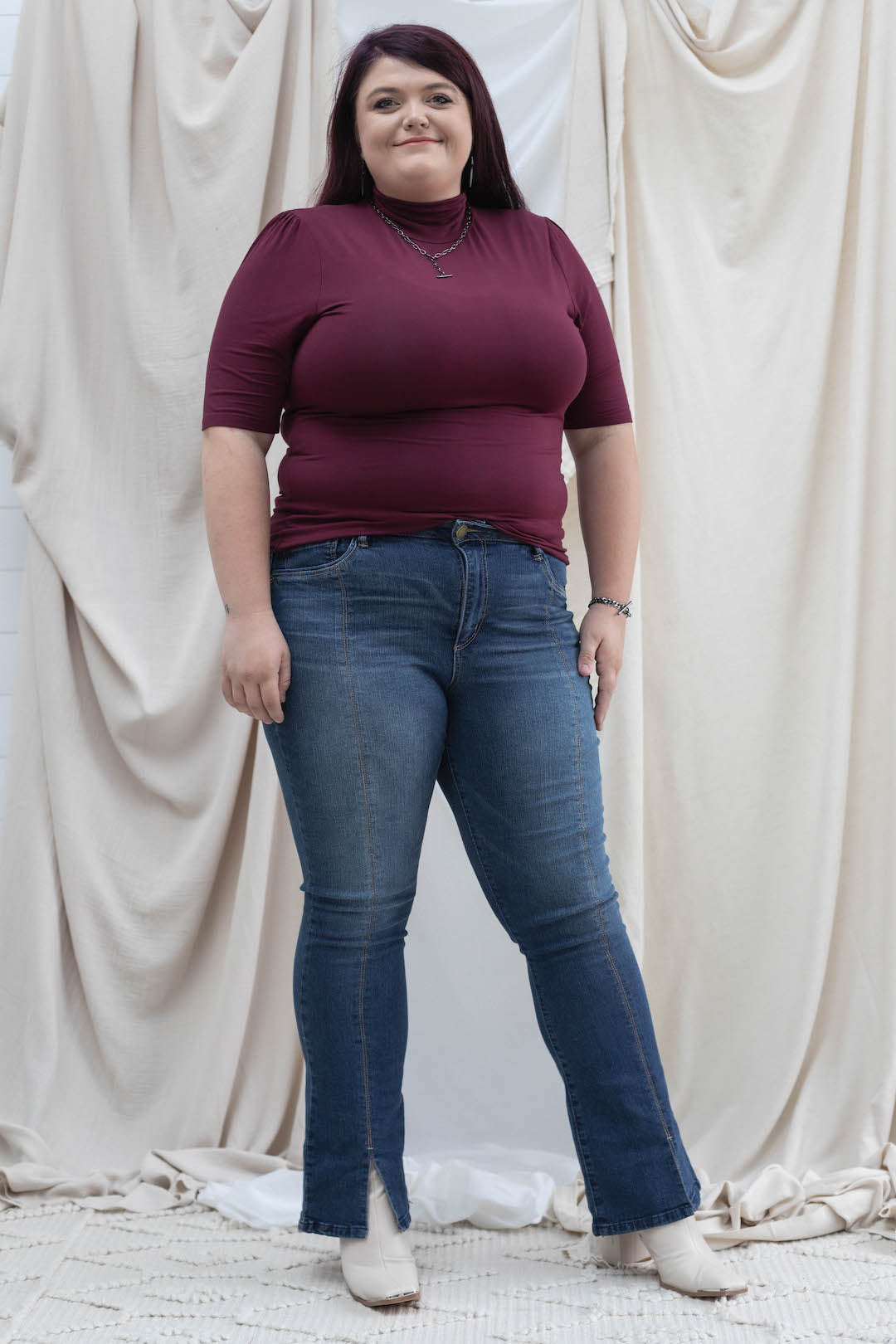 Front Slit High Rise Itty Bitty Boot