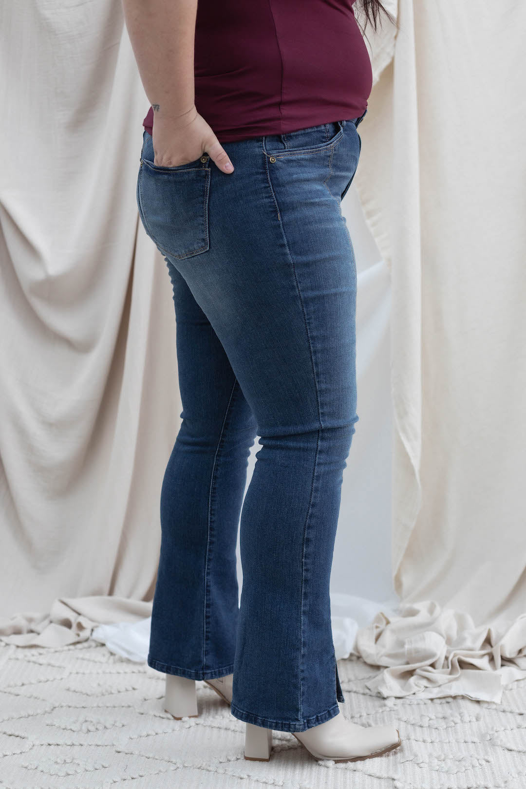 Front Slit High Rise Itty Bitty Boot