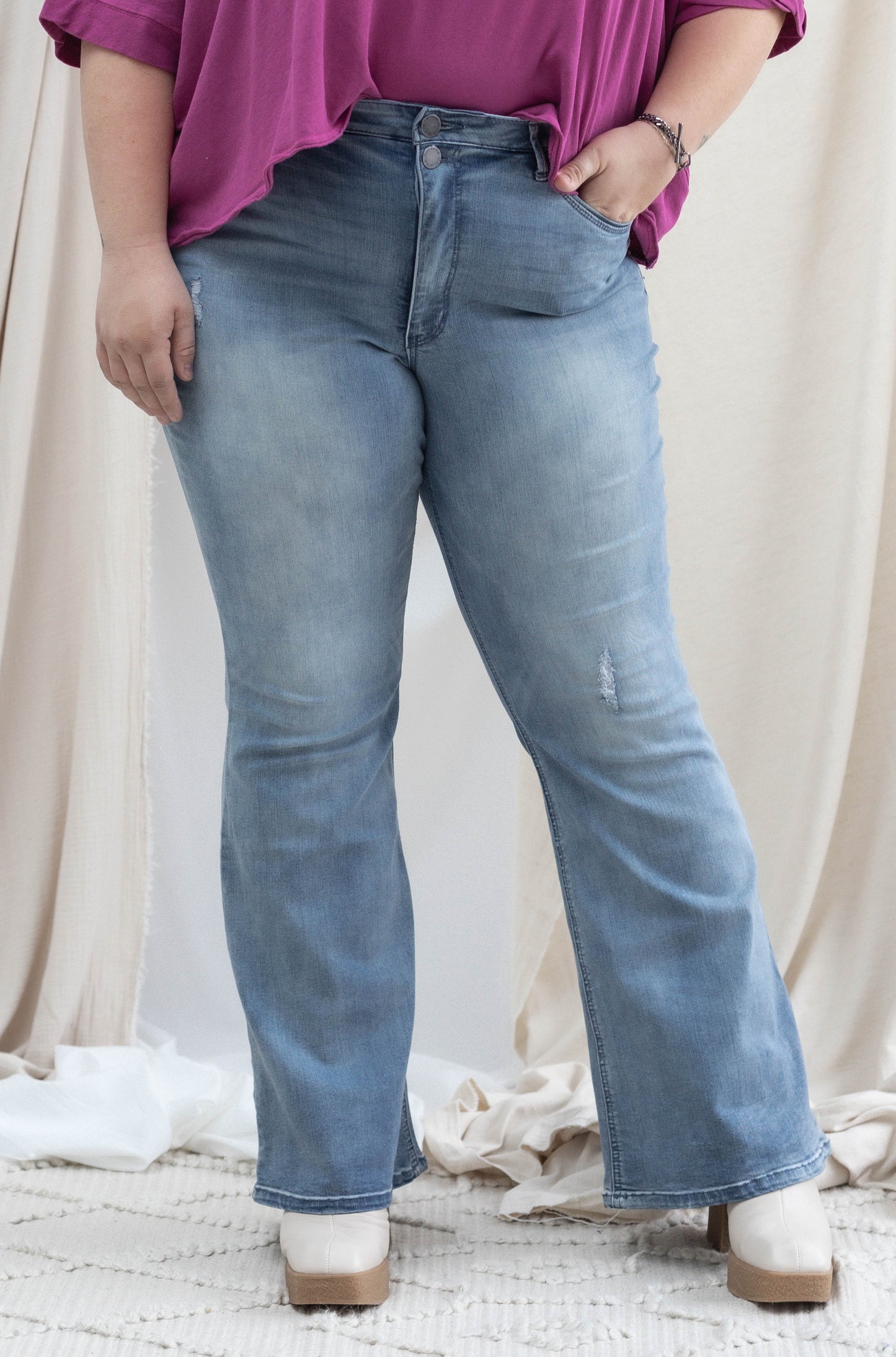 High Rise Flare w/ Double Button