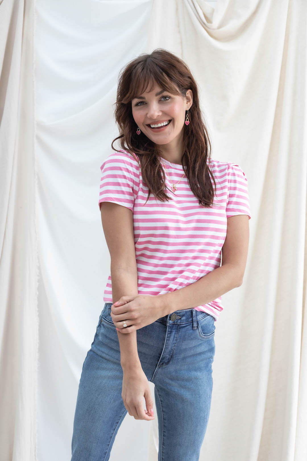 Short Sleeve Striped Tee - 2 Colors