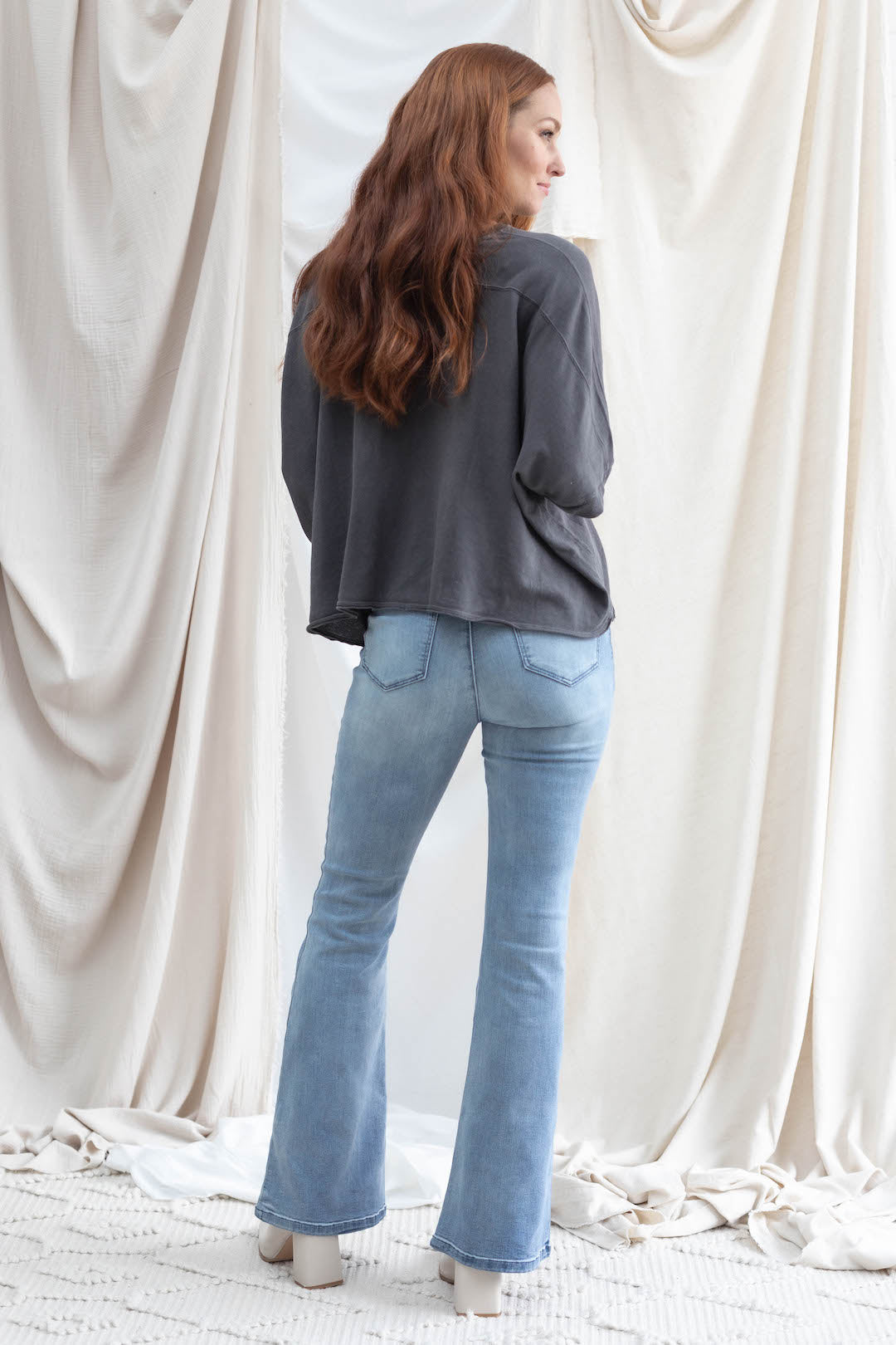 High Rise Flare w/ Double Button