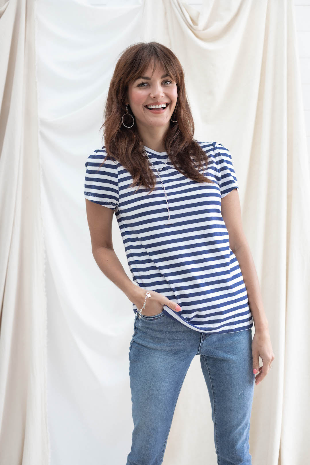 Short Sleeve Striped Tee - 2 Colors