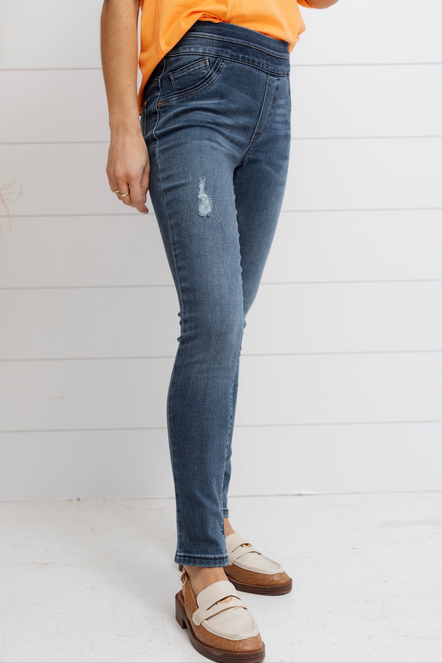 High Rise Ankle Glider - Blue