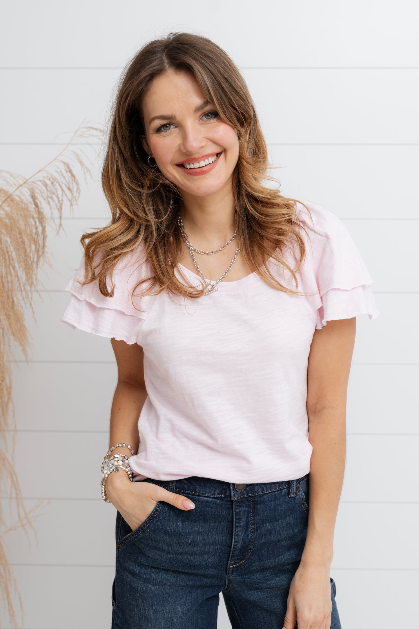 Flutter Sleeve Top - Orchid