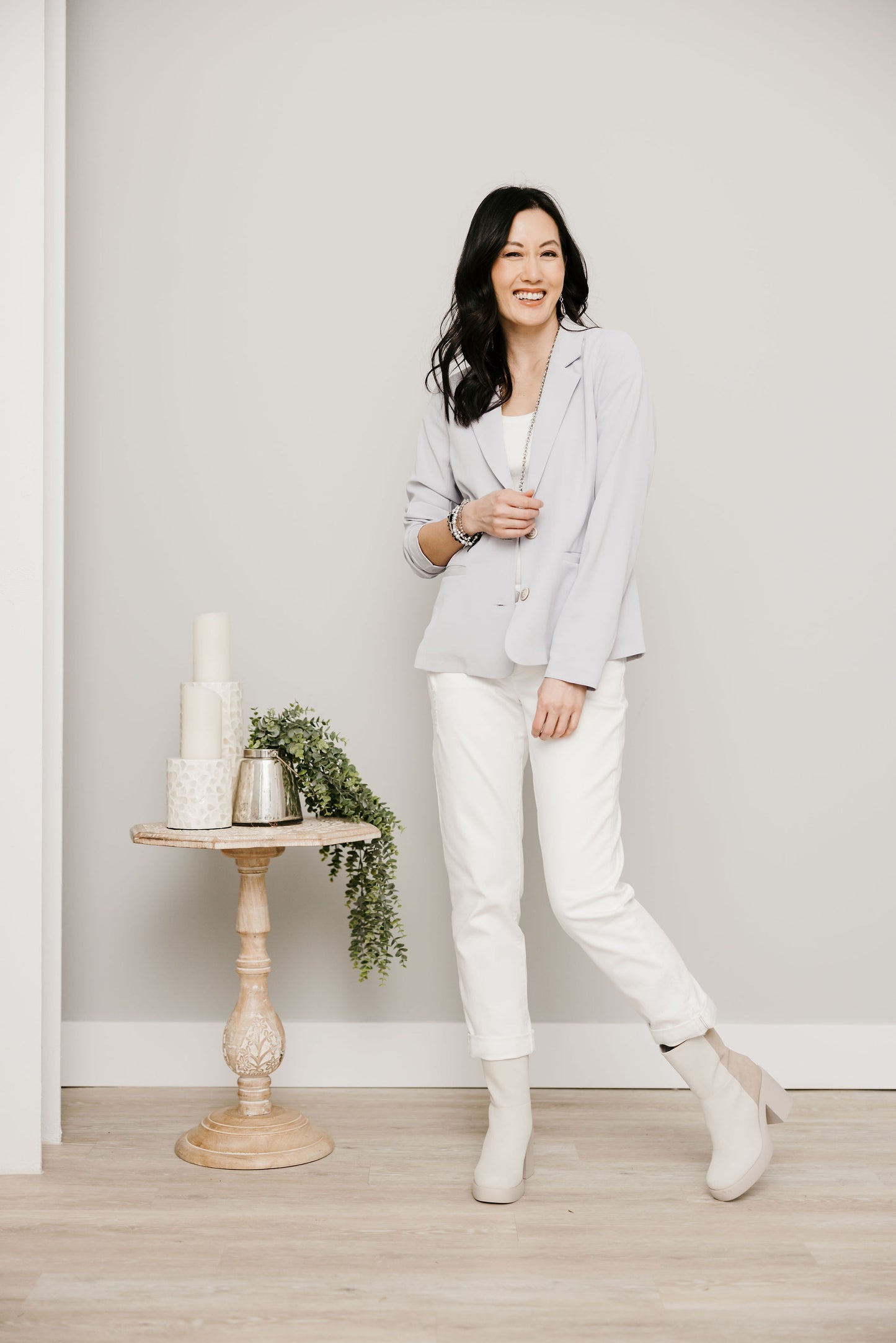 White Girlfriend Straight Leg