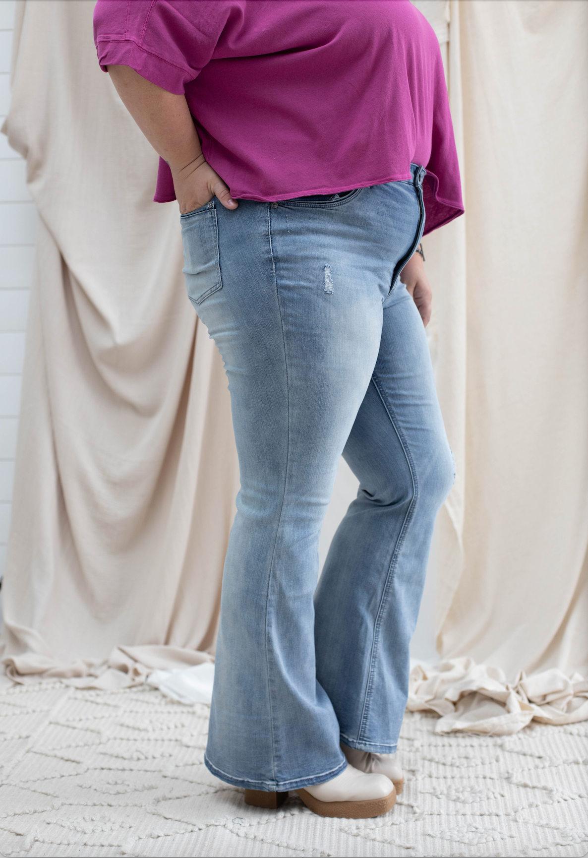 High Rise Flare w/ Double Button