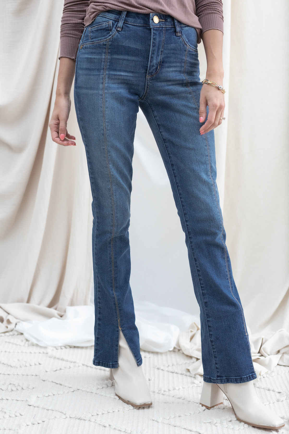 Front Slit High Rise Itty Bitty Boot
