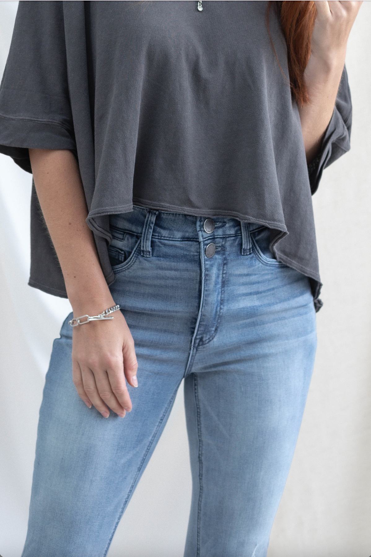 High Rise Flare w/ Double Button