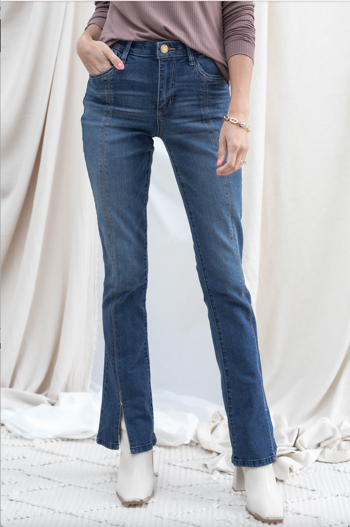 Front Slit High Rise Itty Bitty Boot
