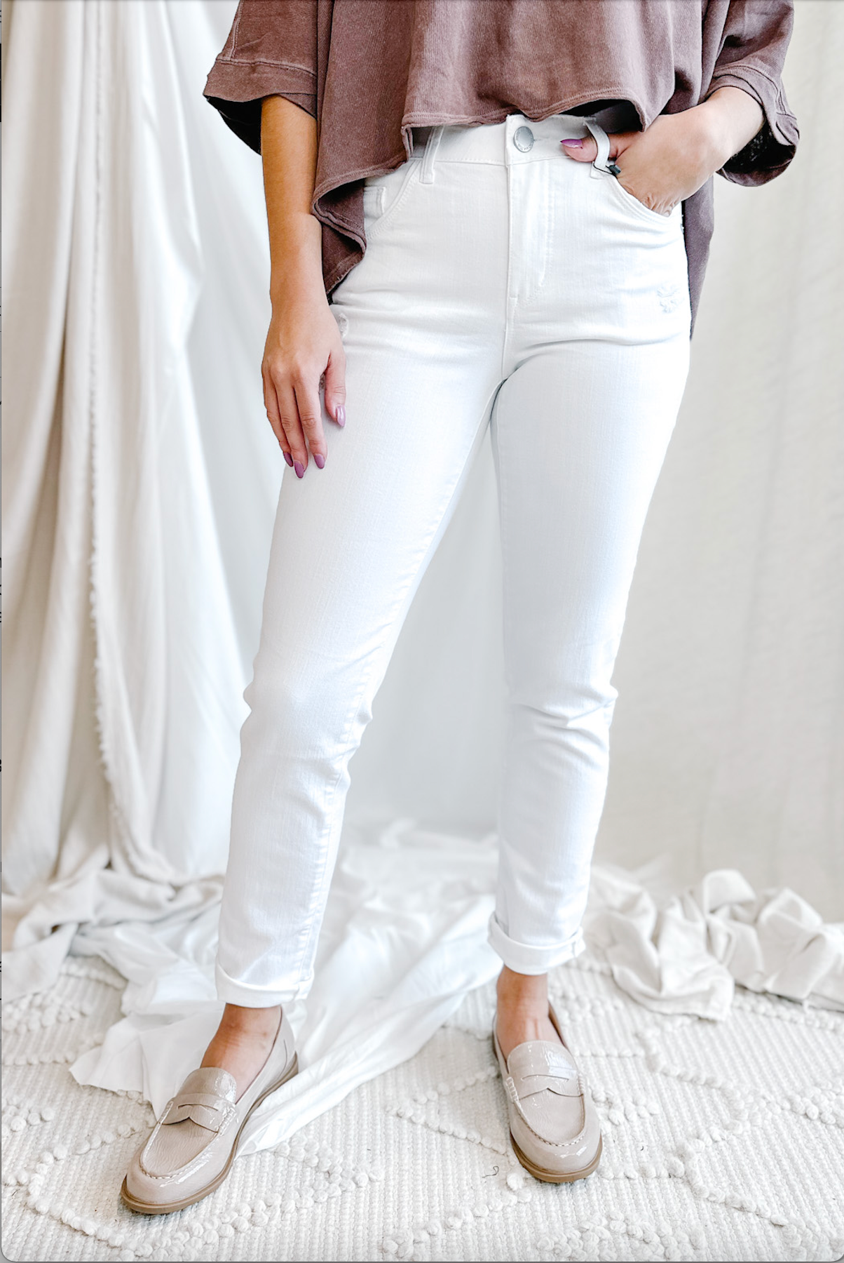 White Girlfriend Straight Leg