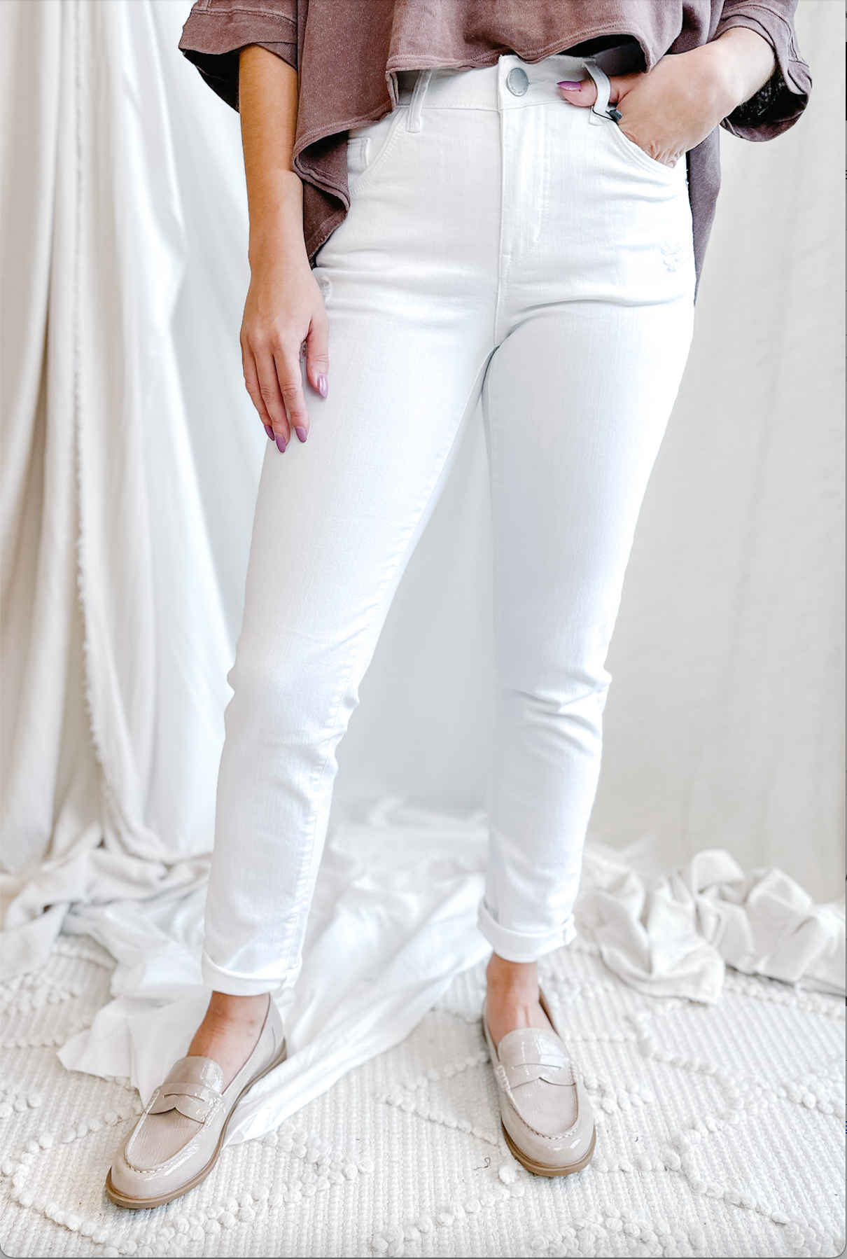 White Girlfriend Straight Leg