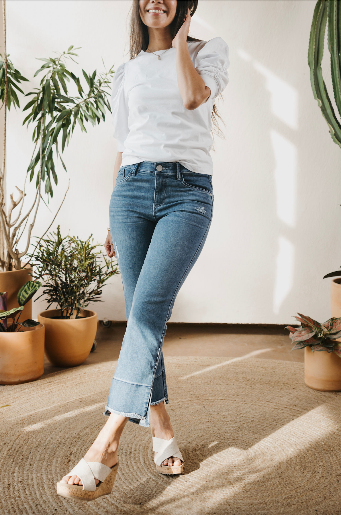 Bold and Beautiful Ruched Sleeve Top - White
