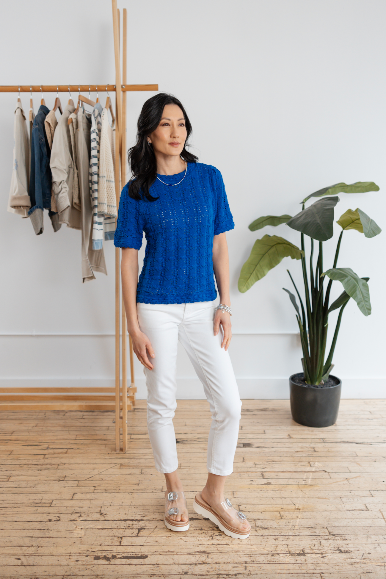 High Rise Slim Straight - White