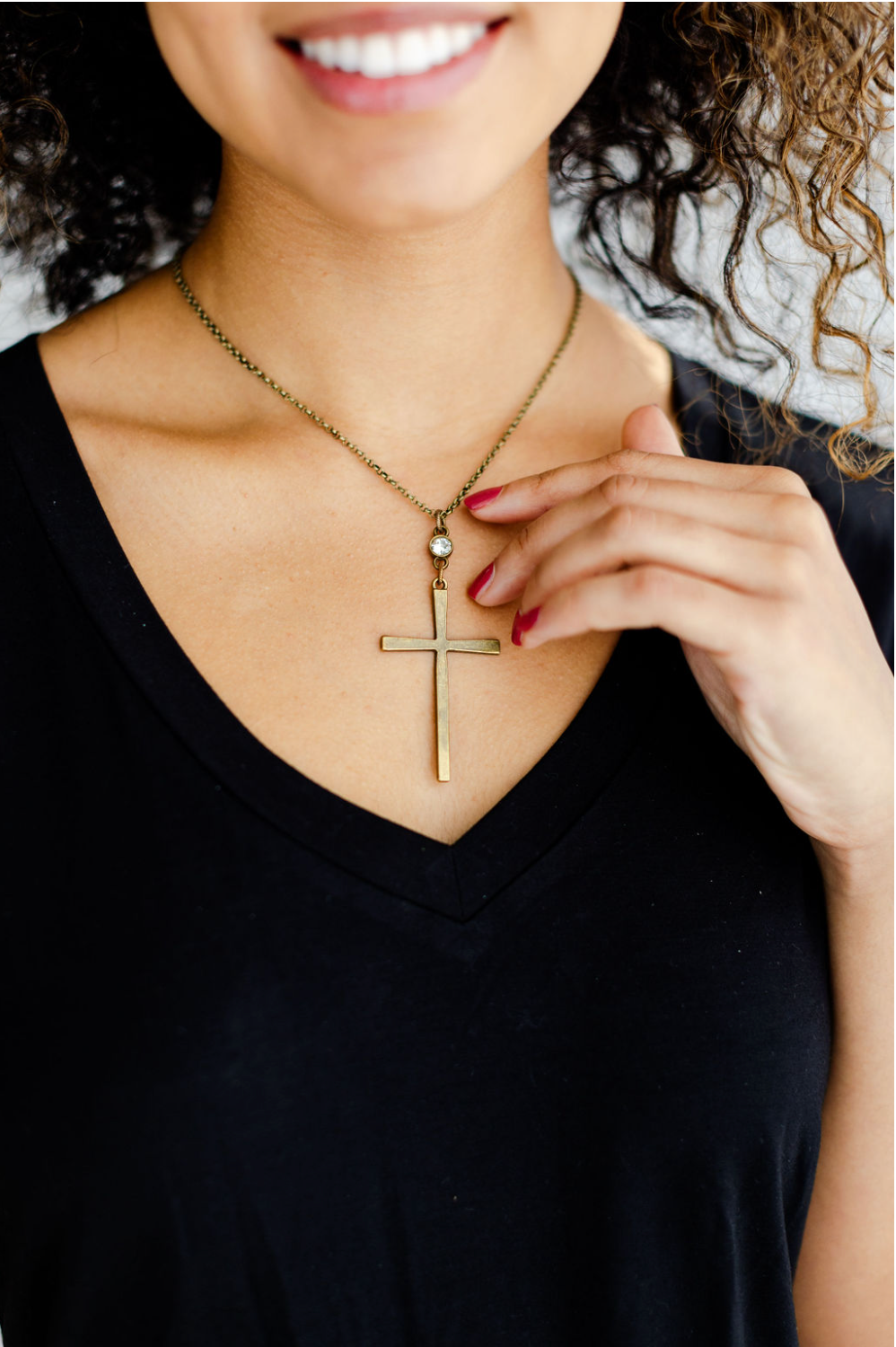 Large Modern Cross Necklace