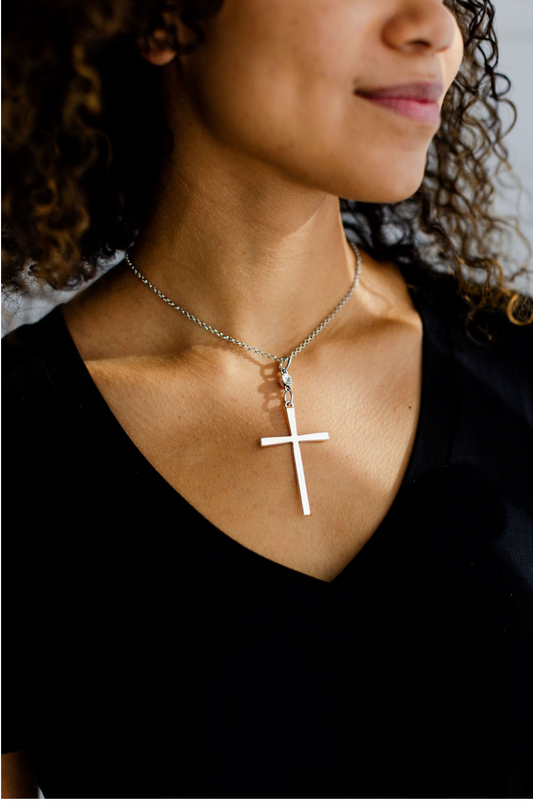 Large Modern Cross Necklace