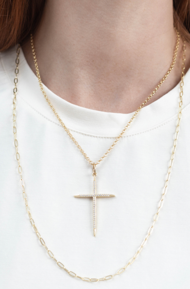 Pave Cross Necklace