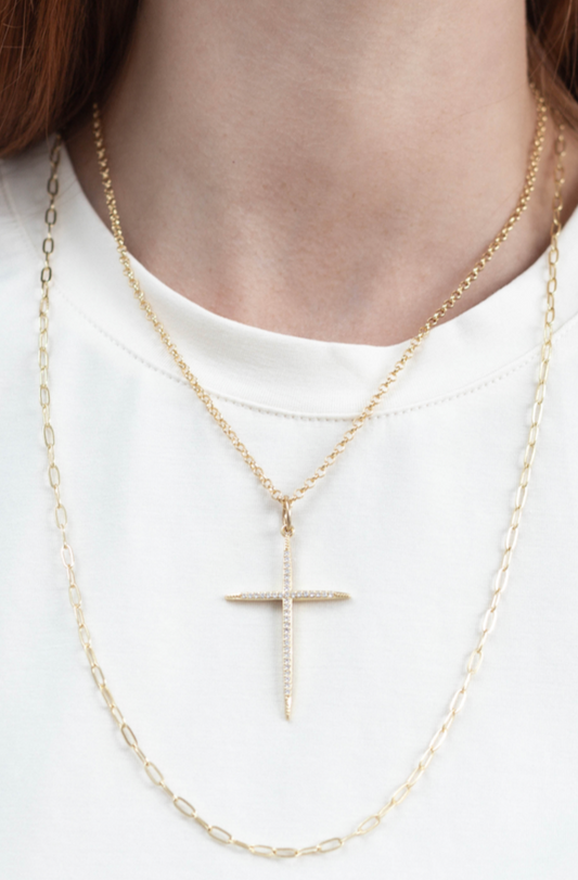 Pave Cross Necklace