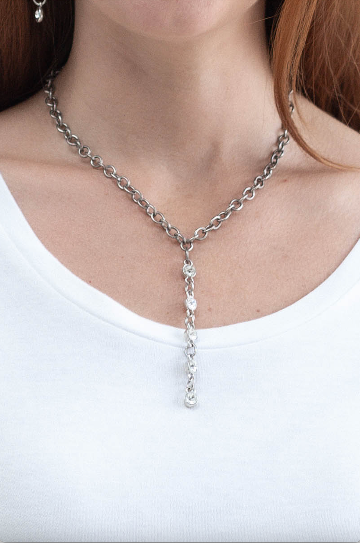 Crystal Diamond Cascade Necklace