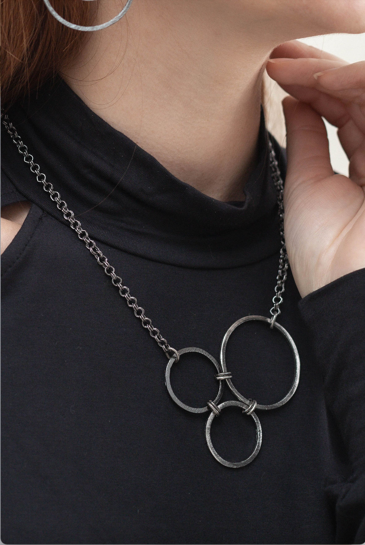 Triple Hoop Artful Necklace