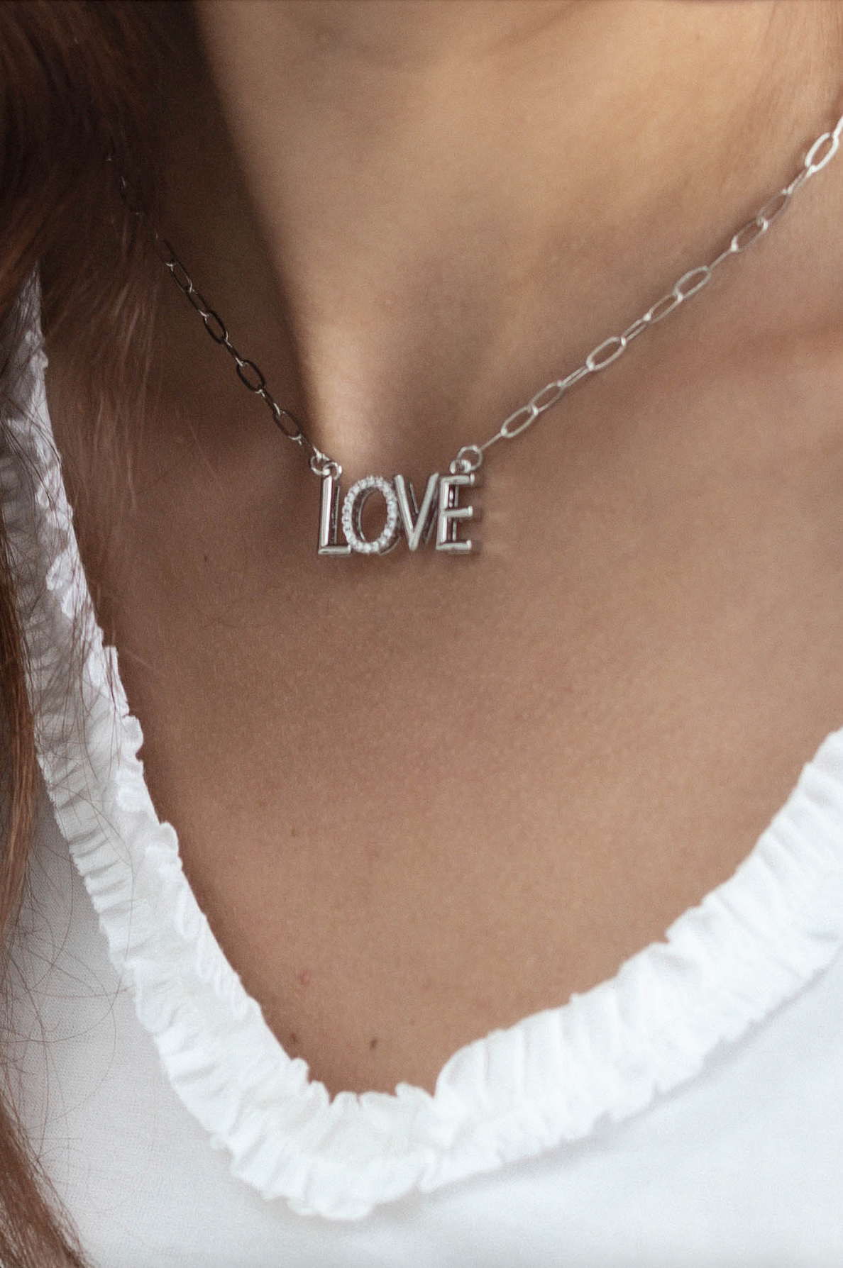 Dainty Love Box Necklace - Silver