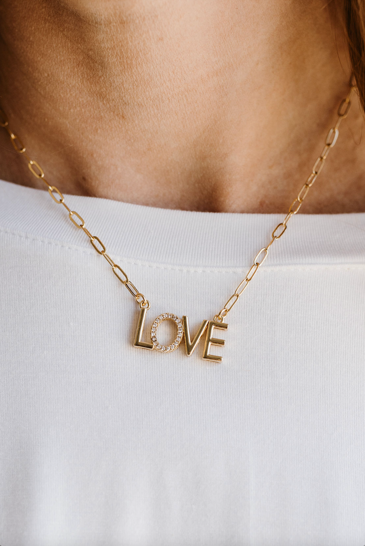 Dainty Love Box Necklace - Gold