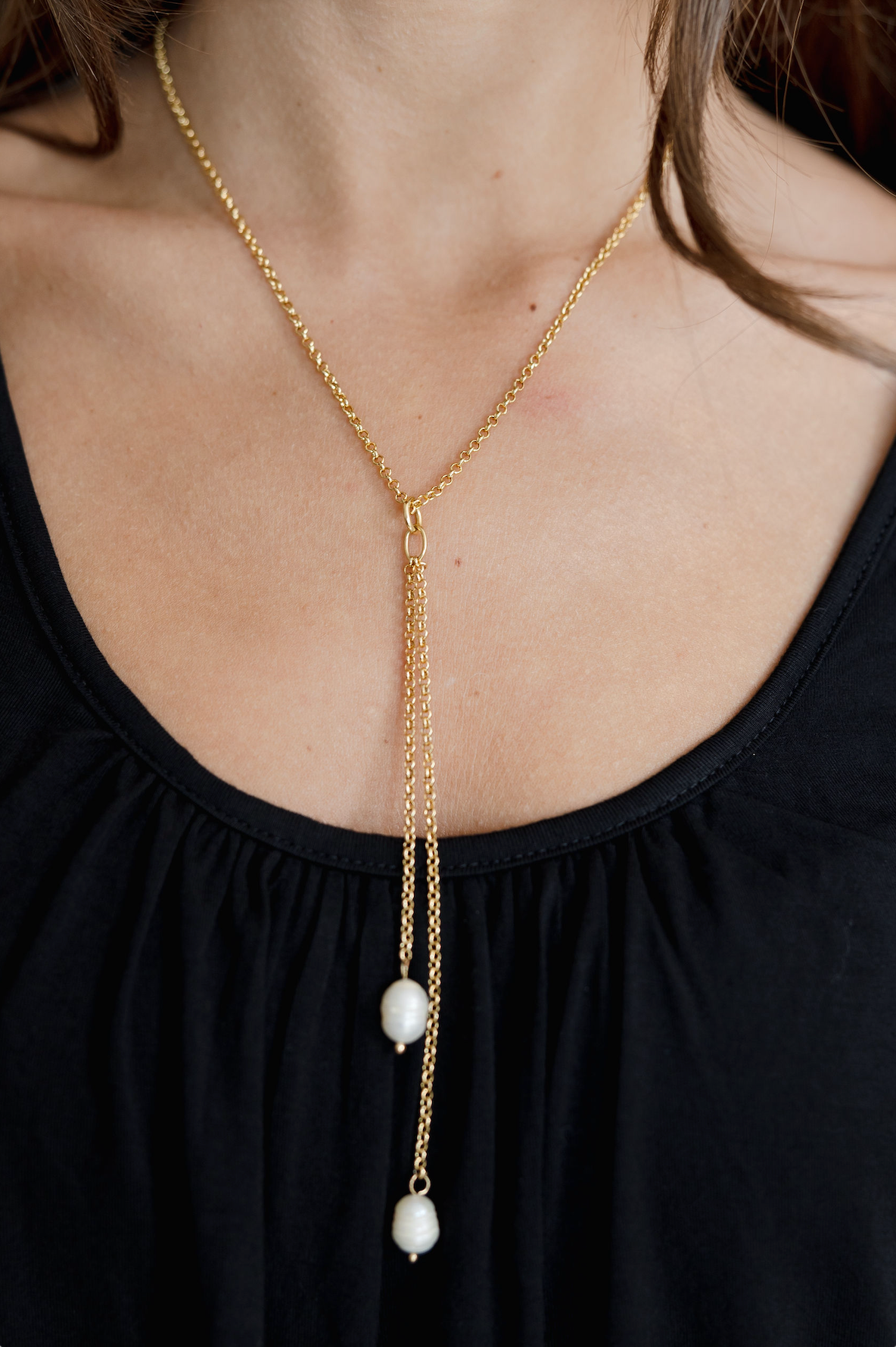 Bella Pearl Lariat Necklace