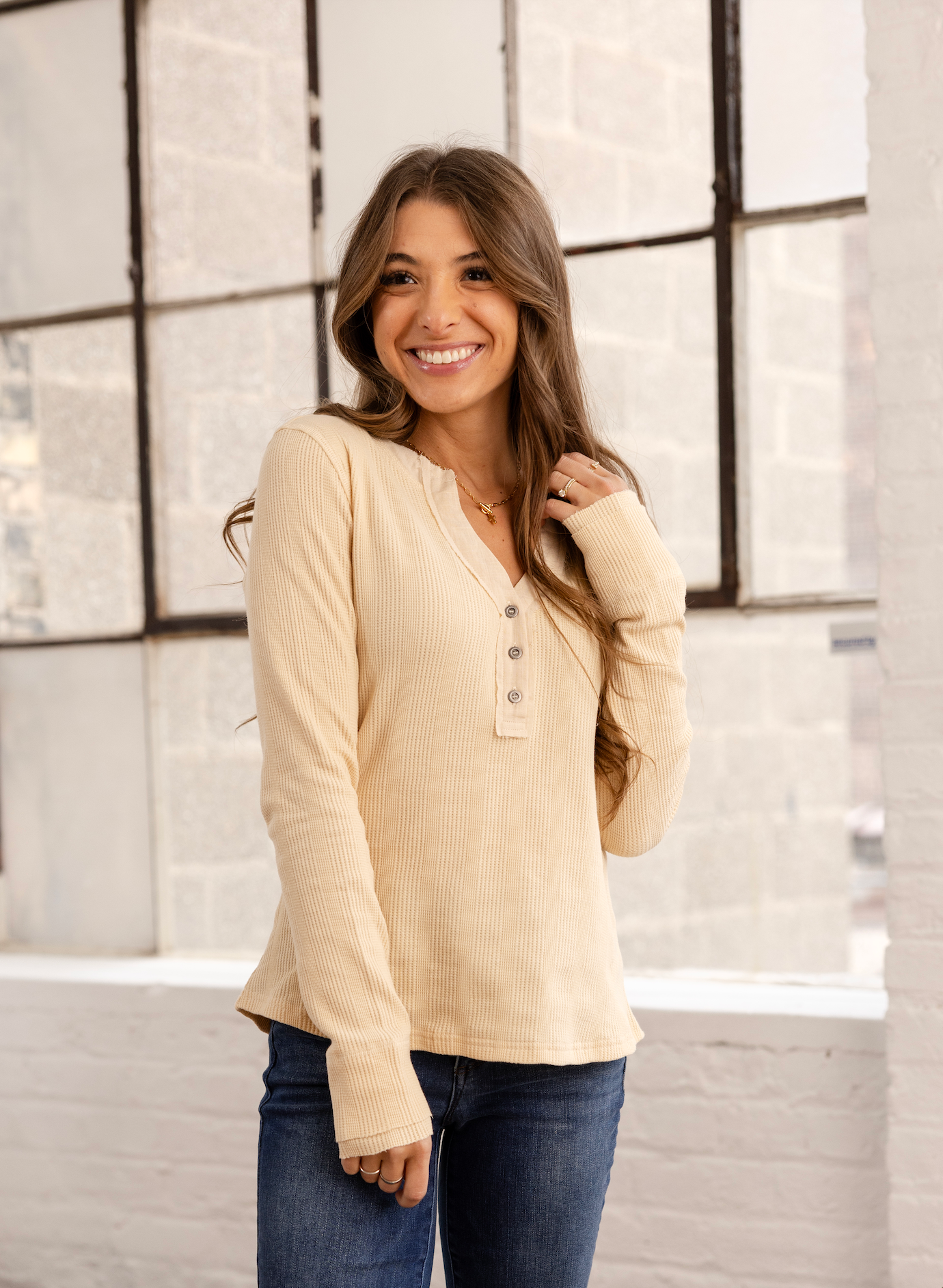 Button Henley Top - 2 Colors