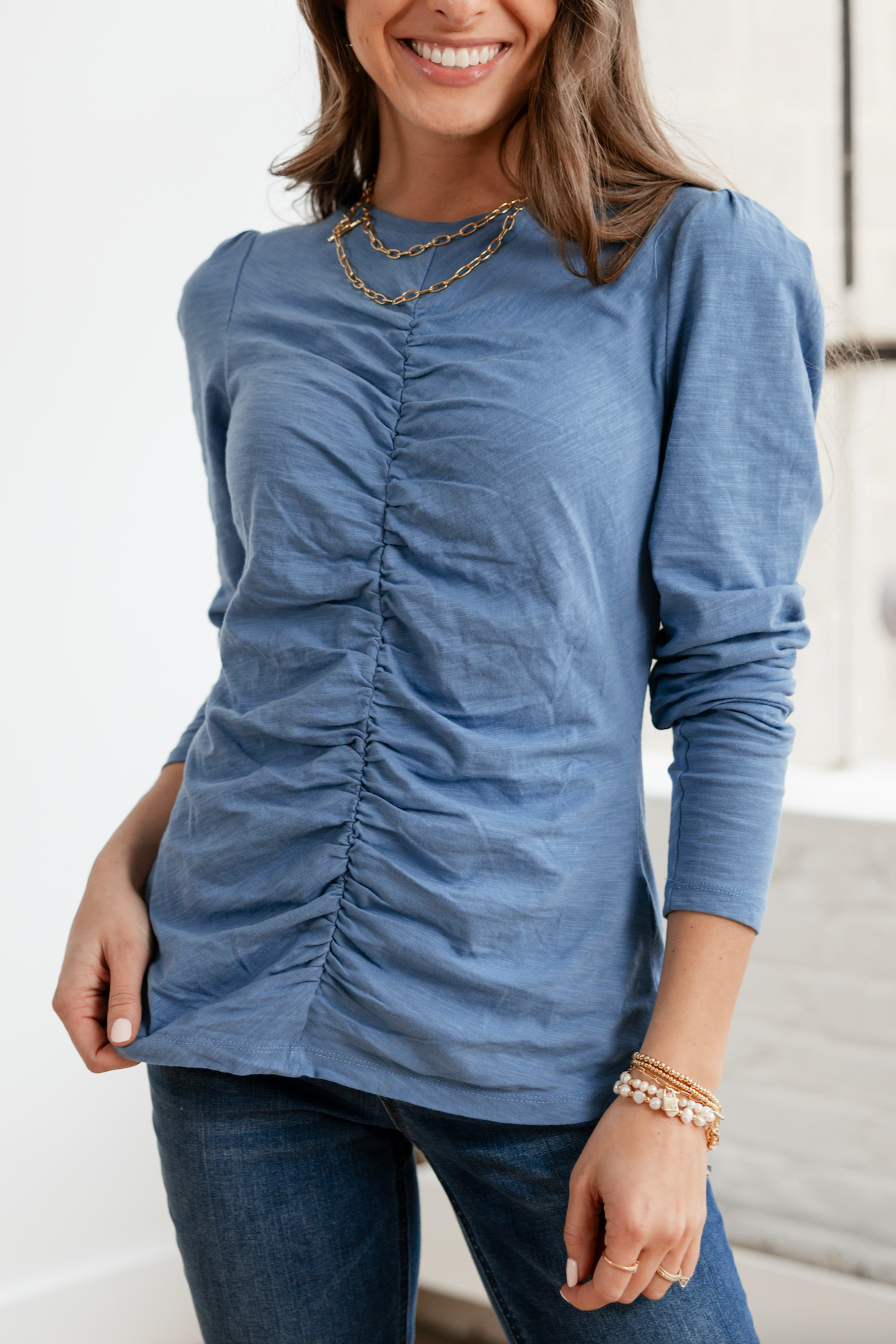 Esme Gathered Front Top - 2 Colors